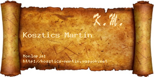 Kosztics Martin névjegykártya